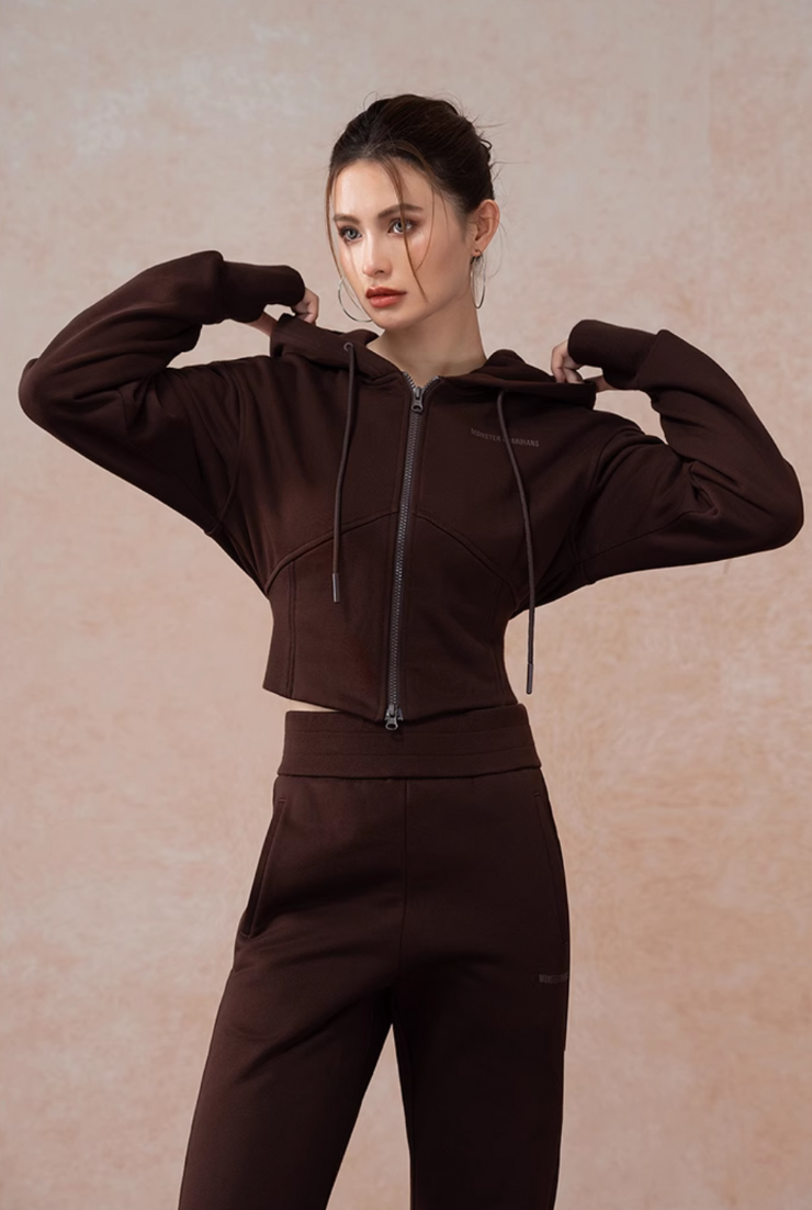 Velvet Hug Hoodie Sports Set