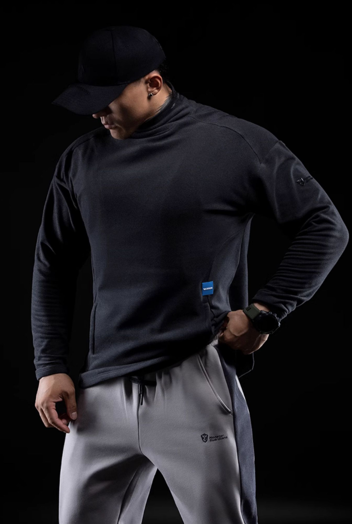 Half Turtle Velvet Warm Loose Sports Sweatshirt