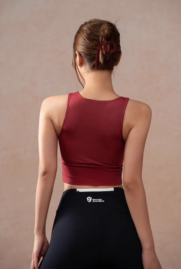 burgundy sports bra
