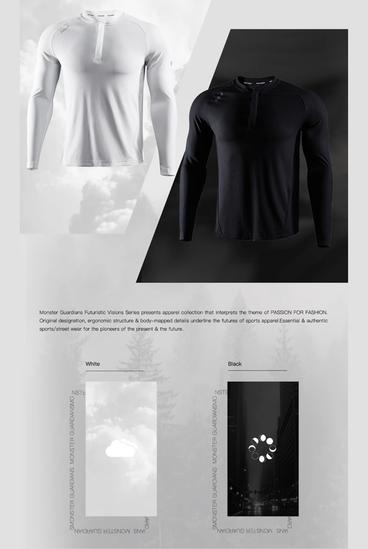 フィットネス・ヘンリーロングスリーブTシャツ