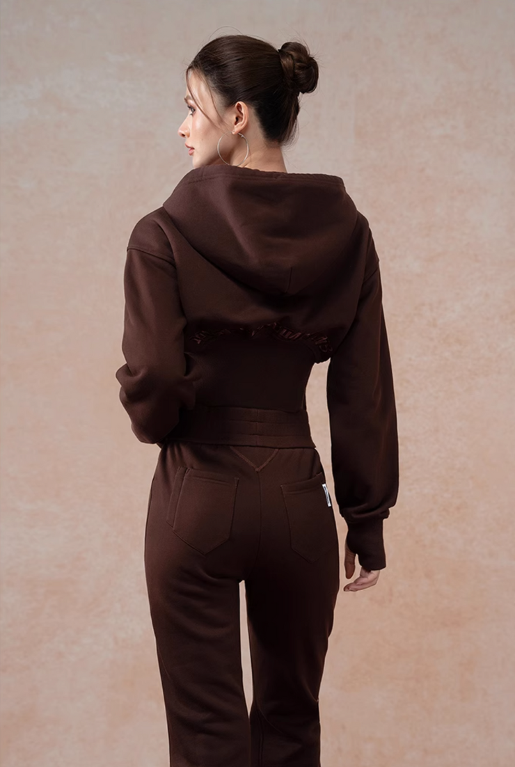 Velvet Hug Hoodie Sports Set