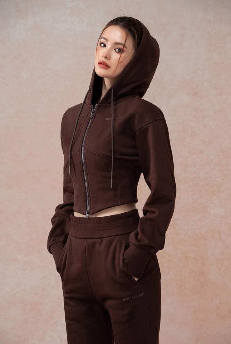 Velvet Hug Hoodie Sports Set