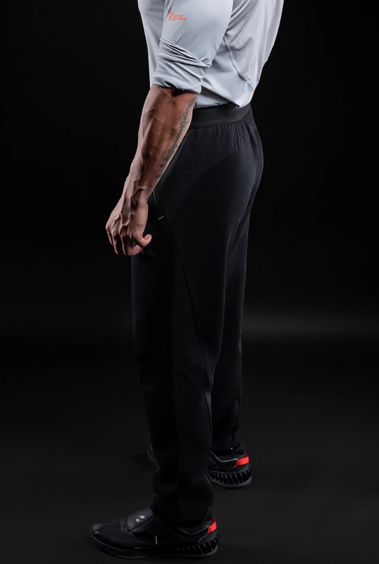 フリース ストレート スポーツパンツ ブラックエディション