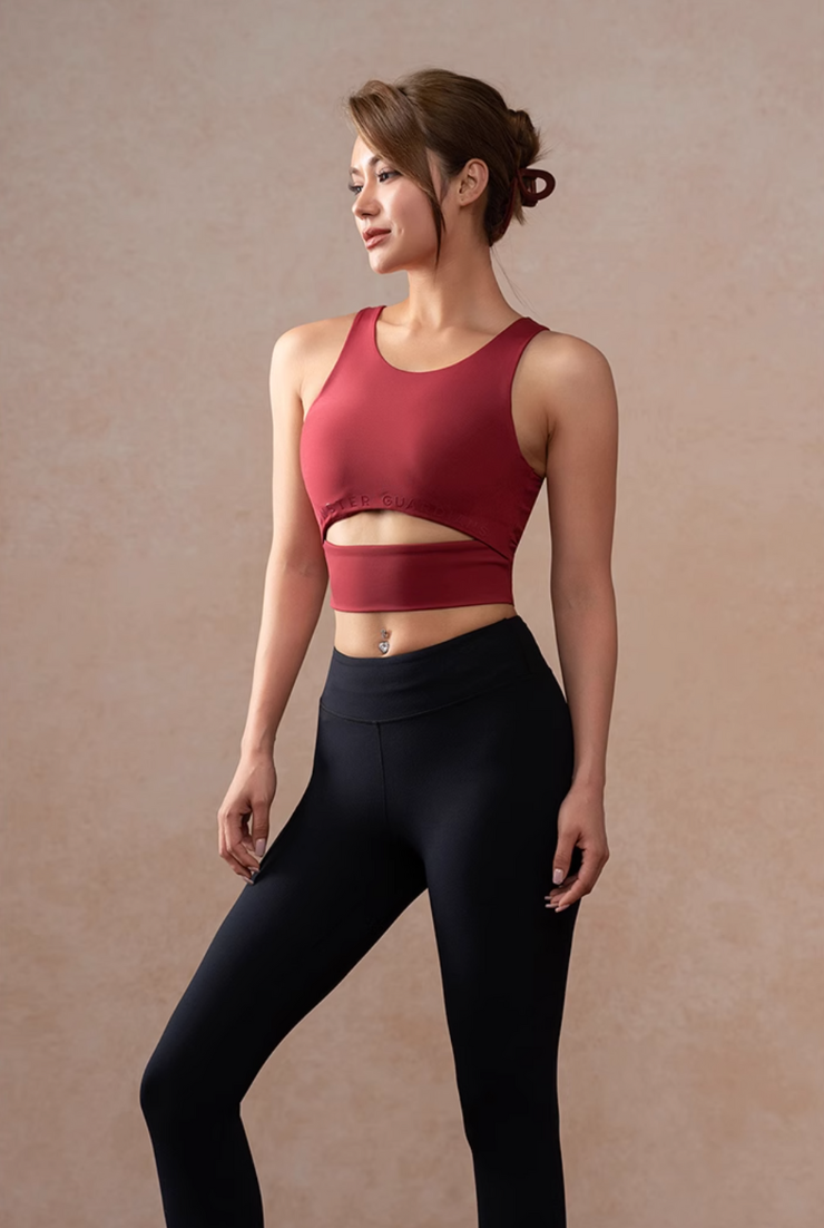 burgundy sports bra