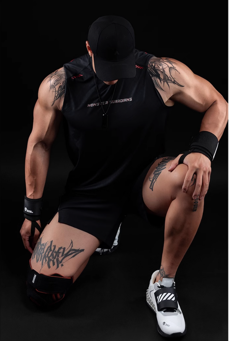 ワイドショルダー パンチングタンクトップ