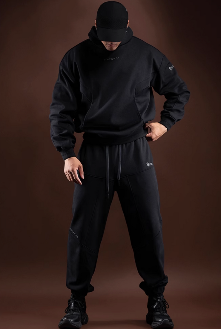 Heavy fleece sports hoodie
