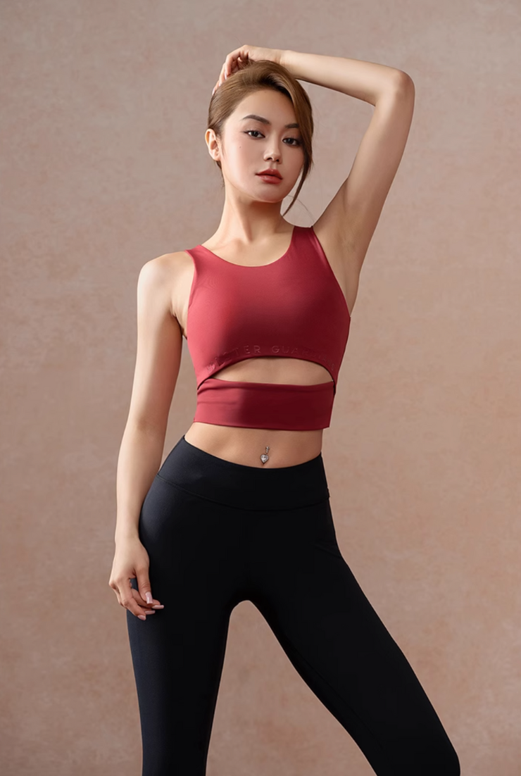 burgundy sports bra