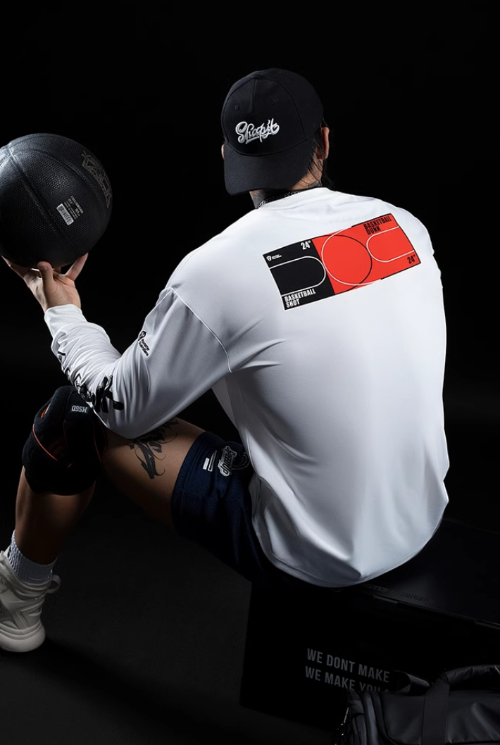 メッシュサーモプリントスポーツロングTシャツ