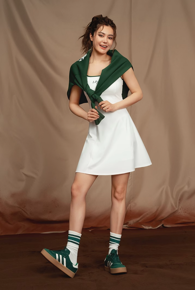 エレガンス スクエアネック テニスワンピース