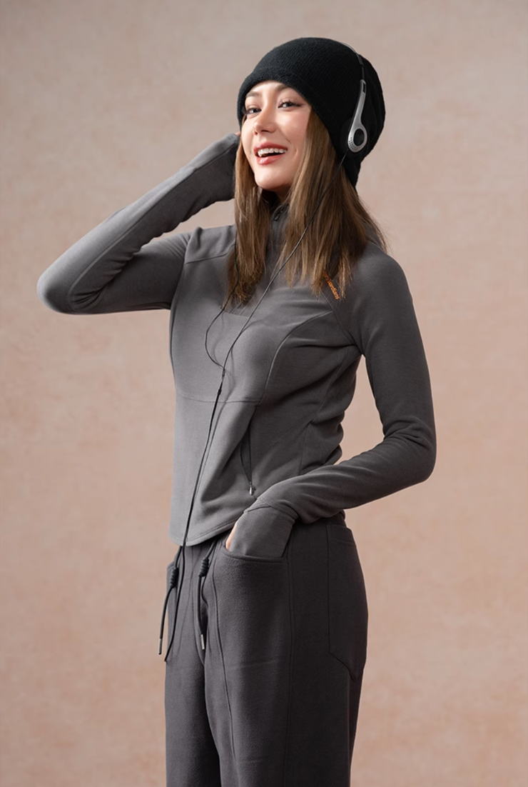 Velvet Touch High Elasticity Hoodie Sports Top