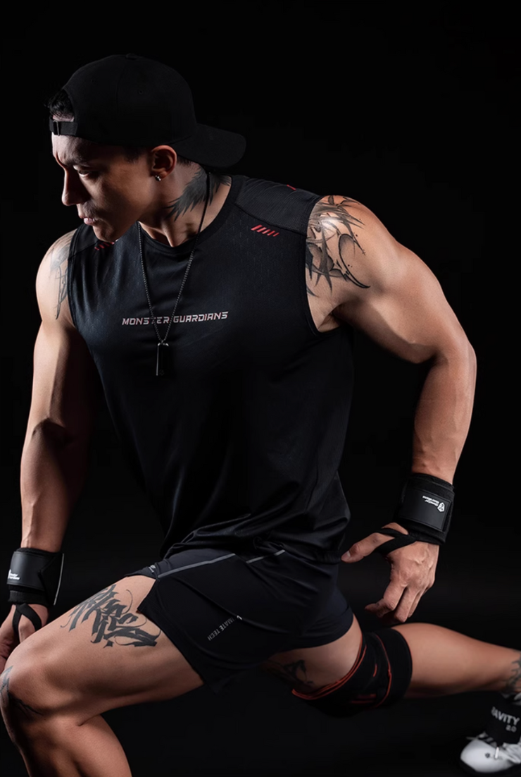 ワイドショルダー パンチングタンクトップ