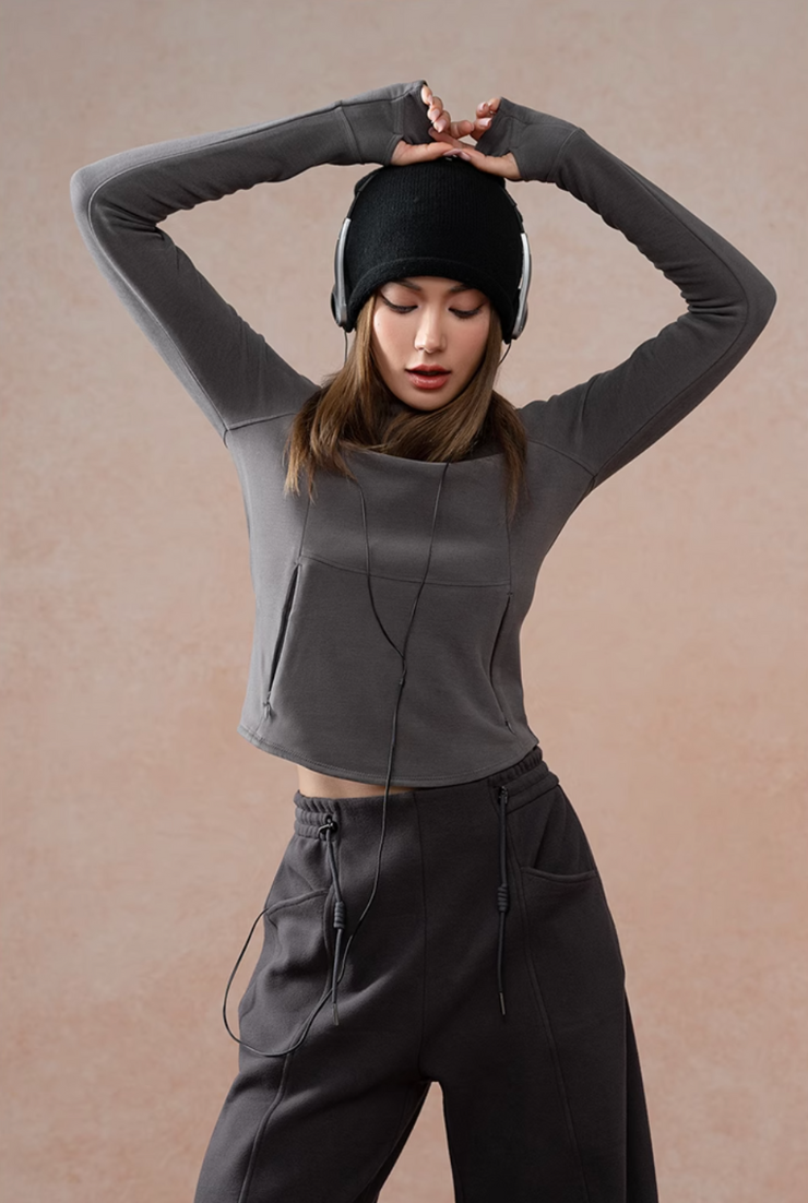 Velvet Touch High Elasticity Hoodie Sports Top