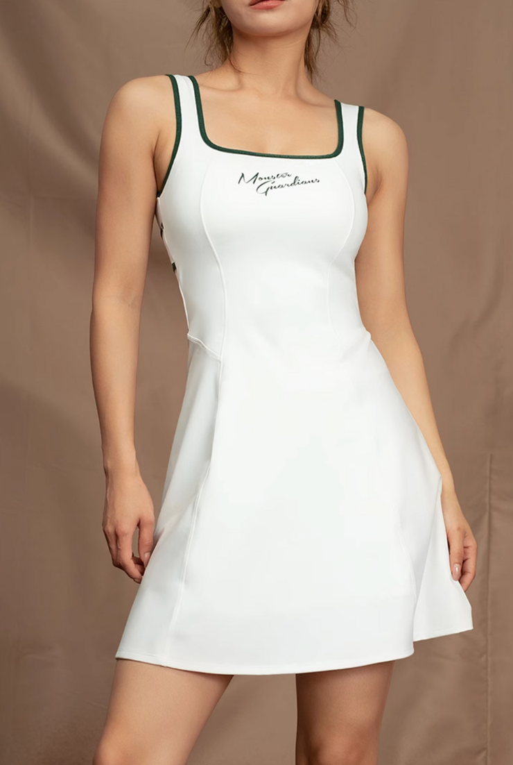 エレガンス スクエアネック テニスワンピース