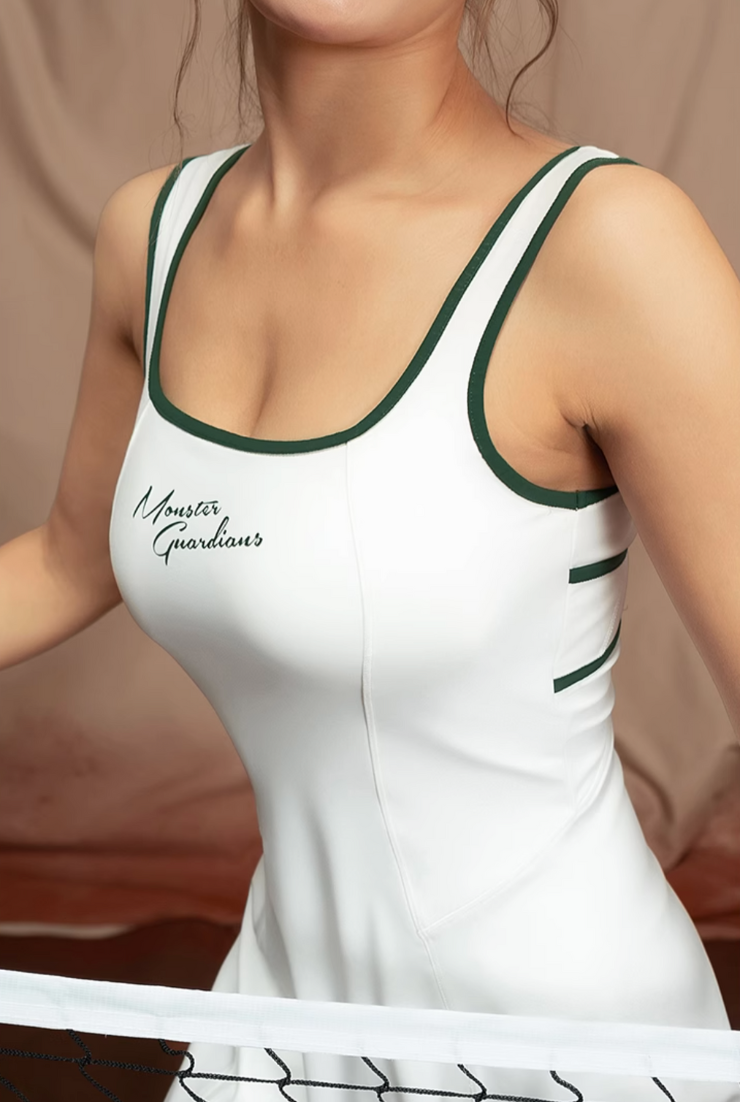 エレガンス スクエアネック テニスワンピース