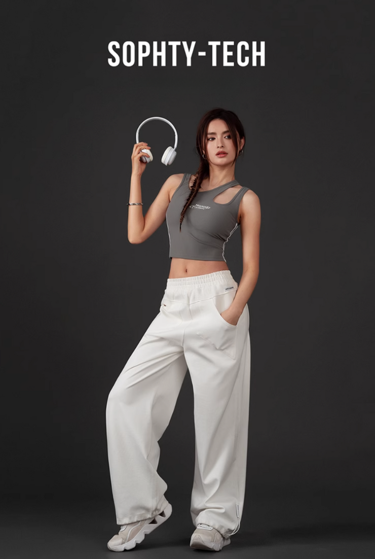 アシンメトリー ブラパッド付きタンクトップ