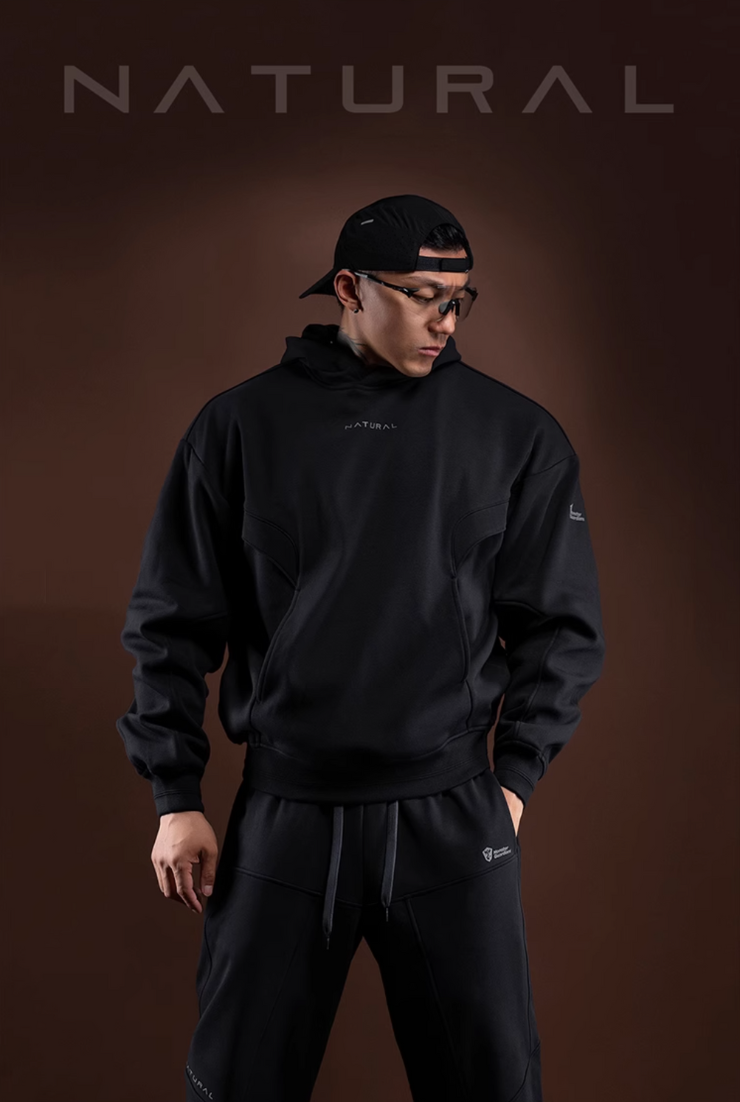Heavy fleece sports hoodie