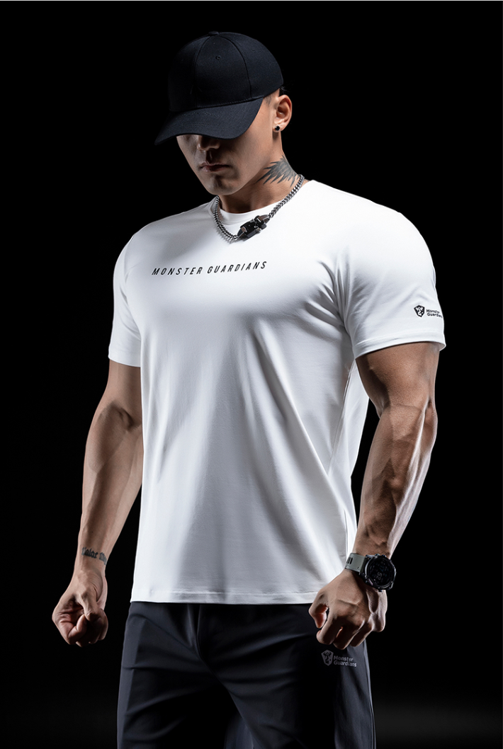 ラウンドネック スリム ランニング トレーニング Tシャツ