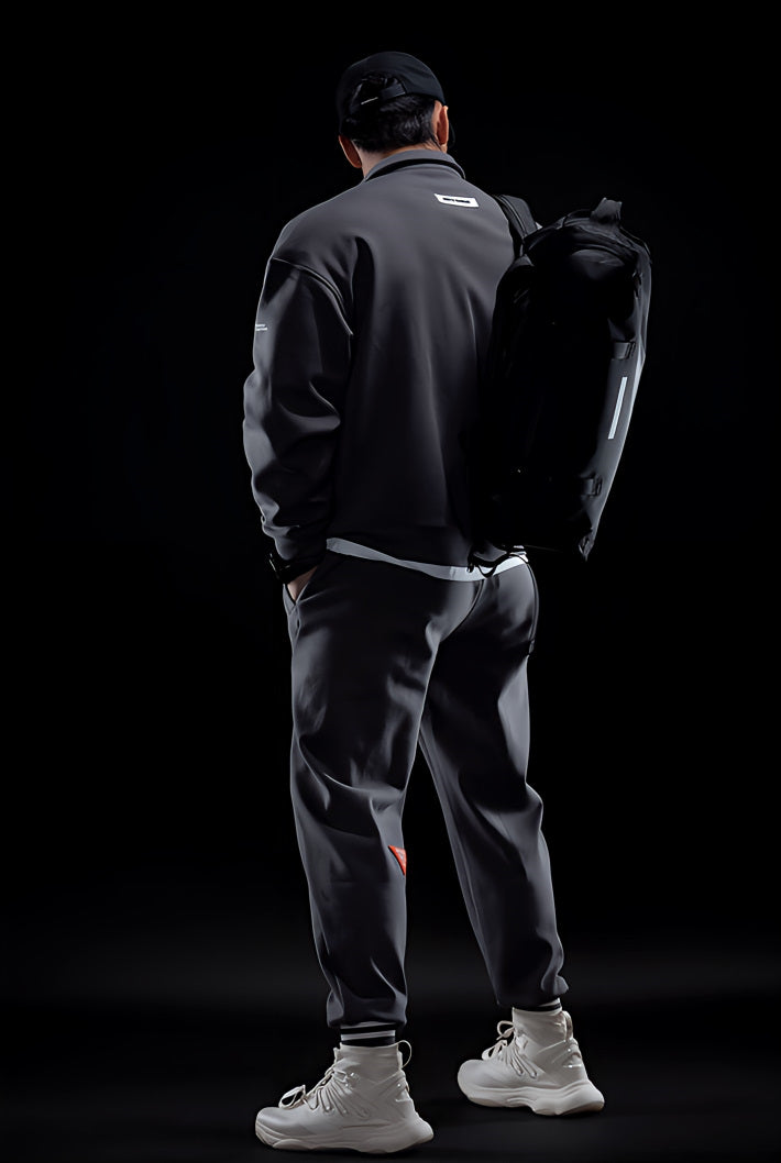 Retro Lapel Plus Velvet Loose Sports Sweatpants