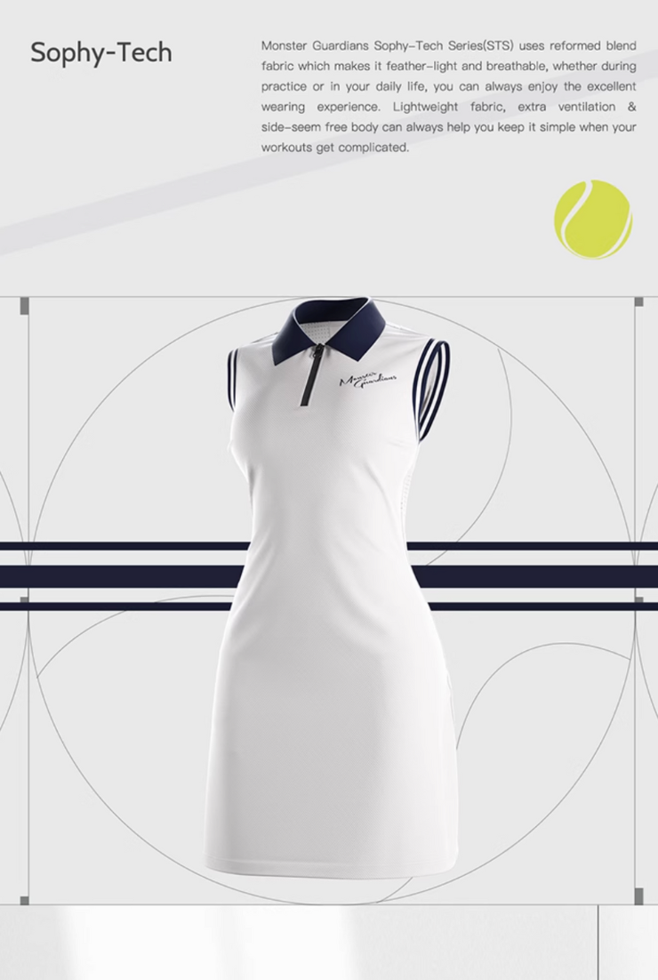 バイカラーポロスポーツドレス