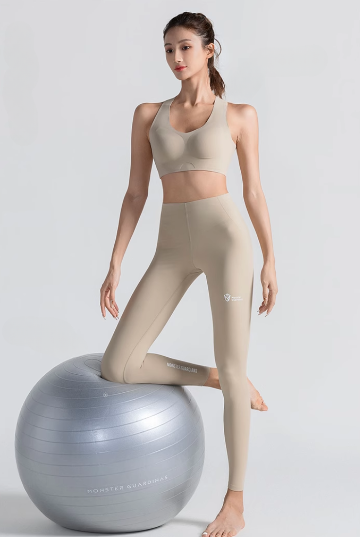 極美品■コール&レスポンス【XL】セットアップ ベージュ ストレッチ プリーツ ポリエステルレーヨンストレッチラップ風ワイドパンツ