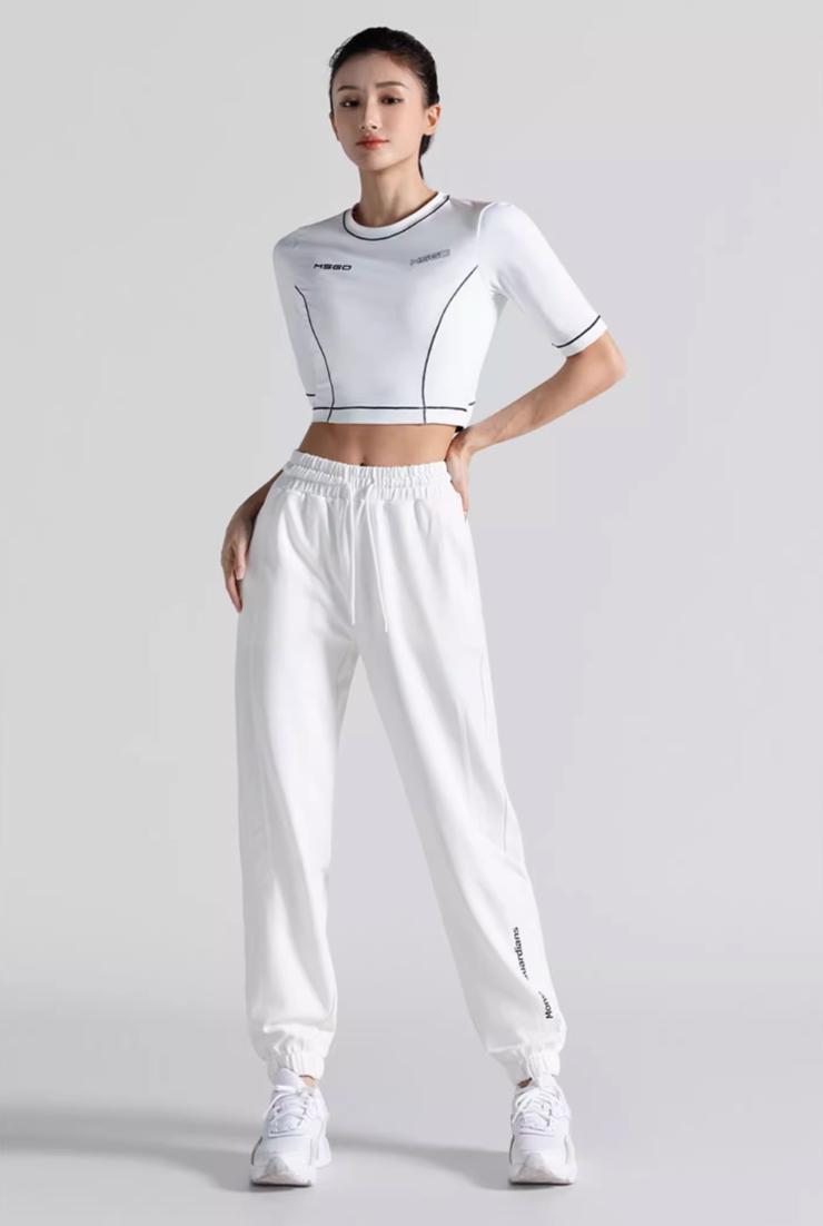 Yoga Tights Sports Training Cropped T-shirt
