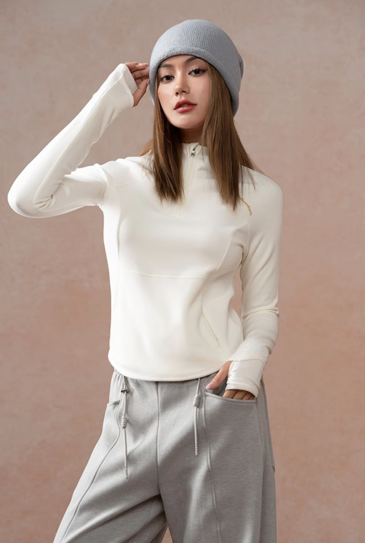 Velvet Touch High Elasticity Hoodie Sports Top
