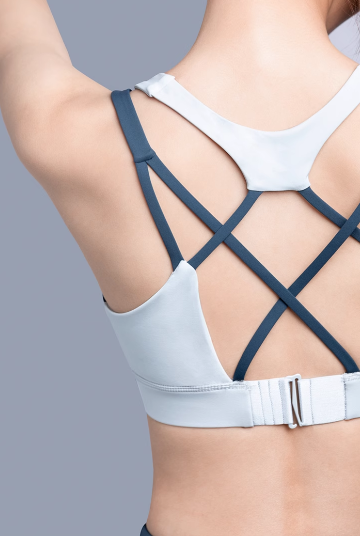 Wide straps beautiful back fitness bra