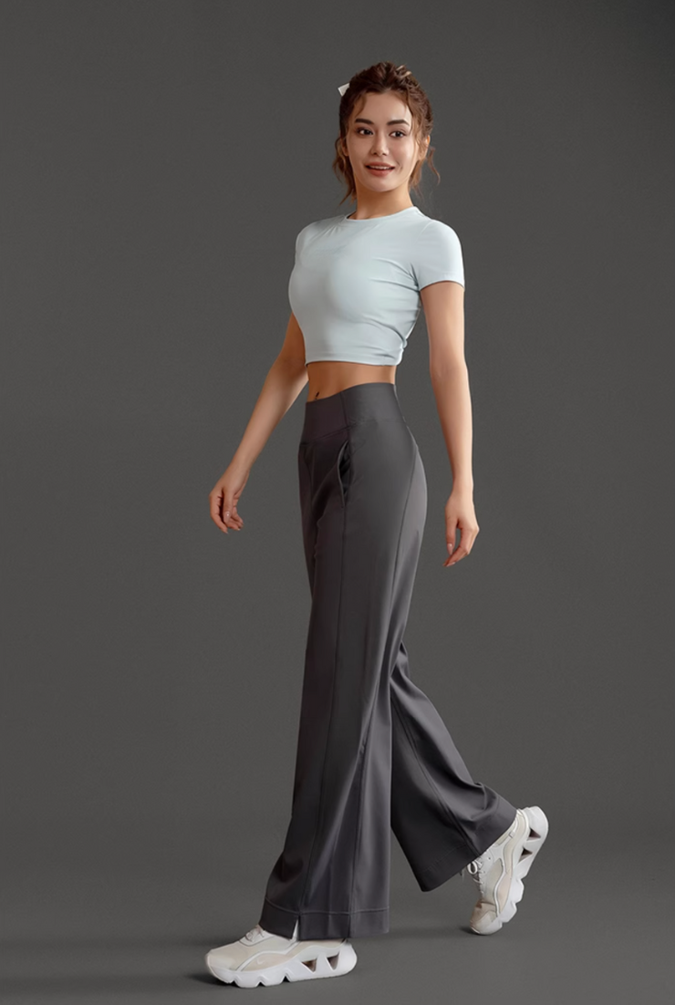 FLEX FLOW ハイウエスト ワイドレッグ ヨガパンツ