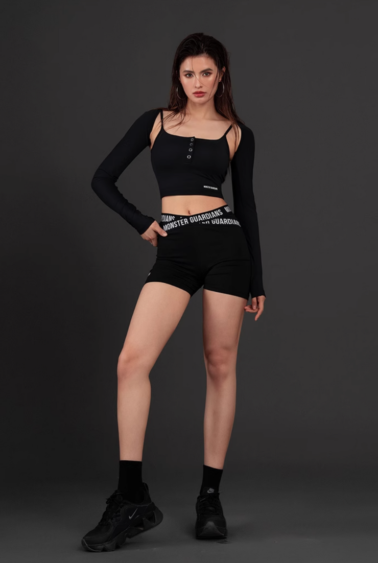 ブラパッド付き キャミソールロングスリーブセット