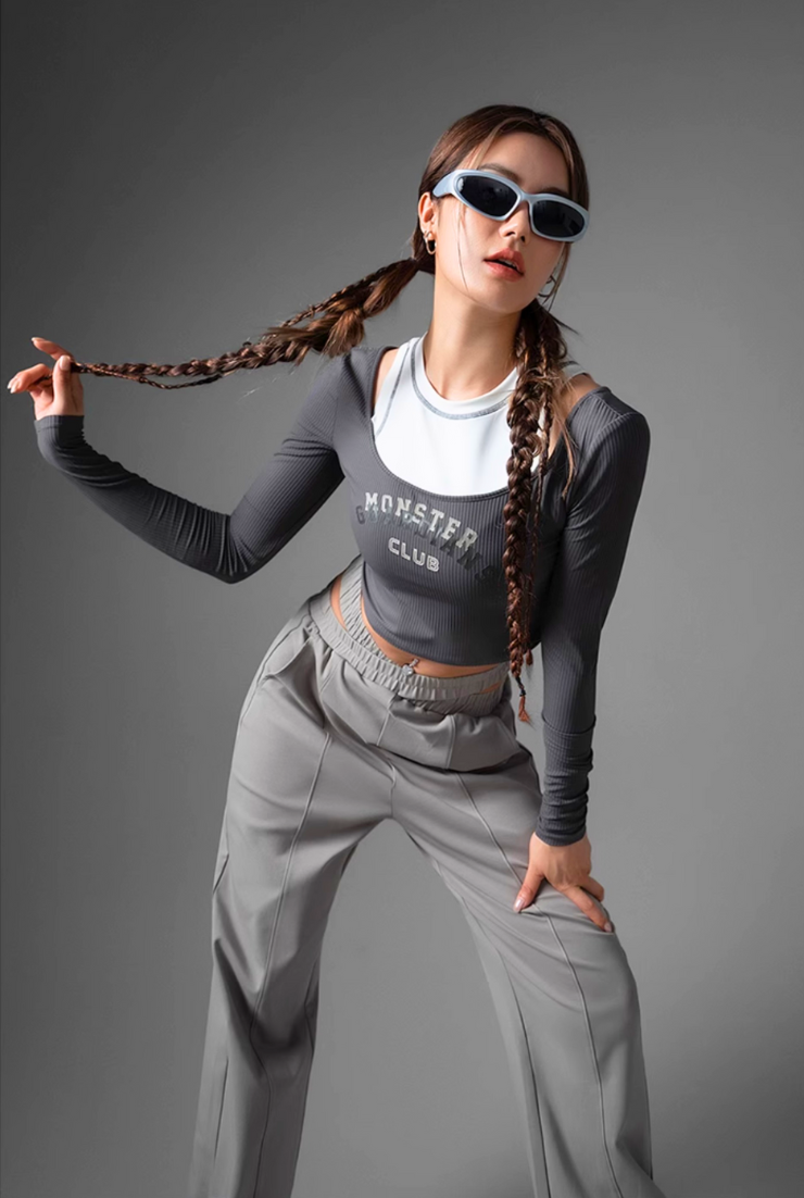 Cross waist fit sports pants