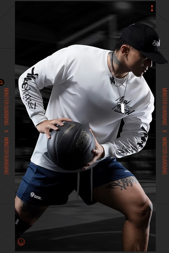 メッシュサーモプリントスポーツロングTシャツ