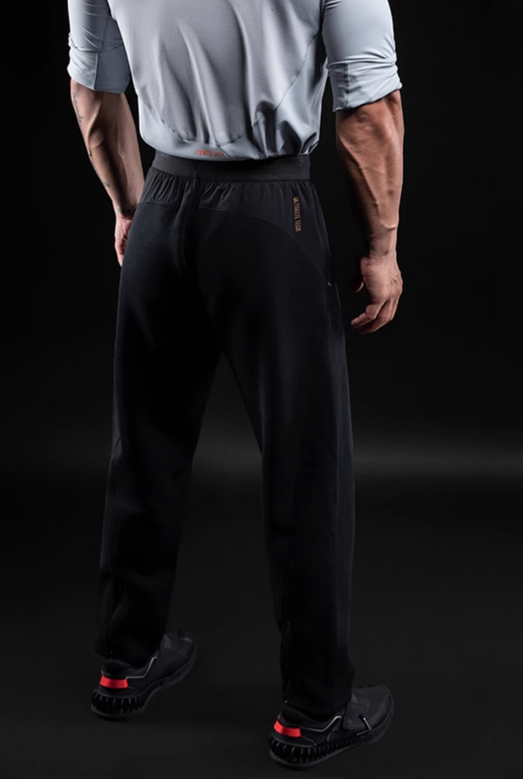 フリース ストレート スポーツパンツ ブラックエディション