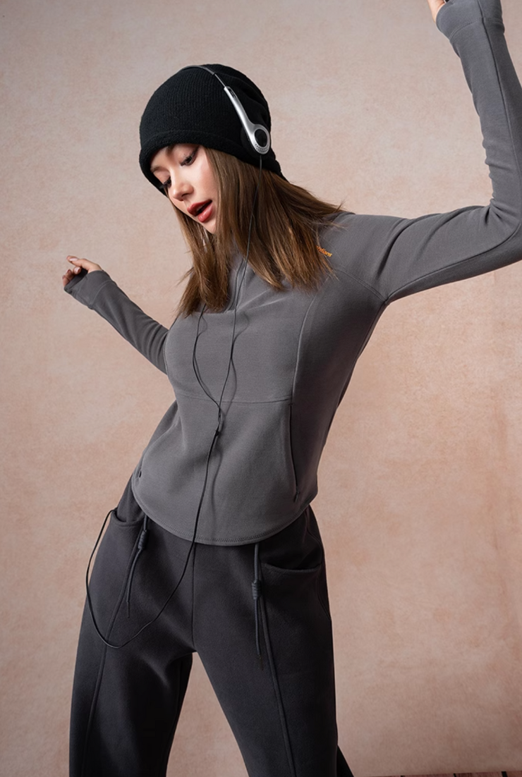 Velvet Touch High Elasticity Hoodie Sports Top