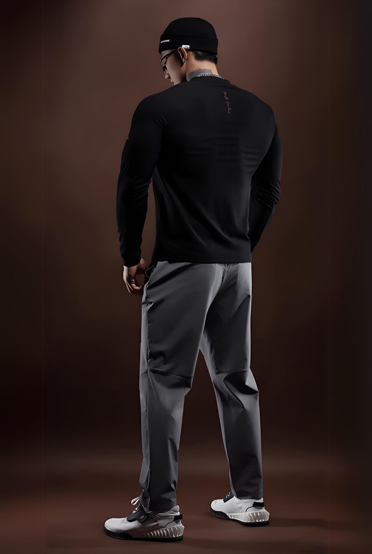 フィットネス・ヘンリーロングスリーブTシャツ