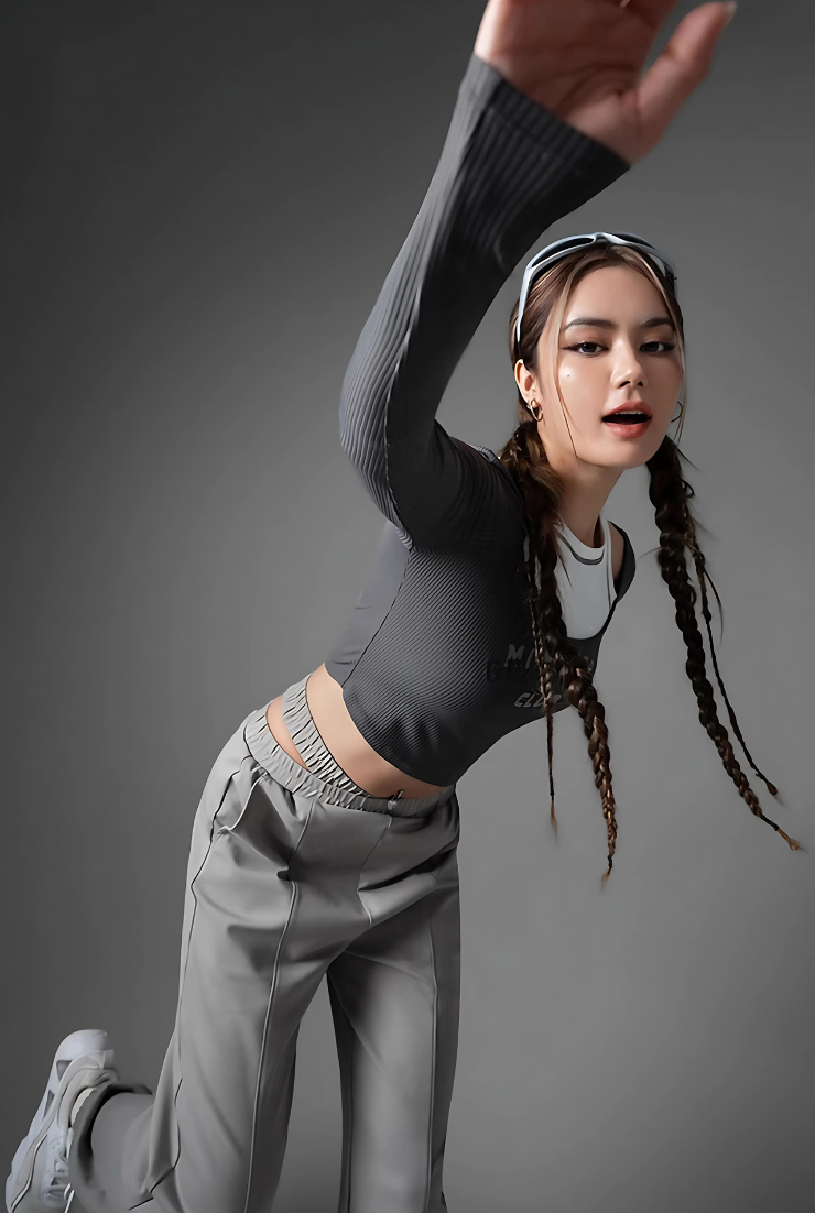Cross waist fit sports pants