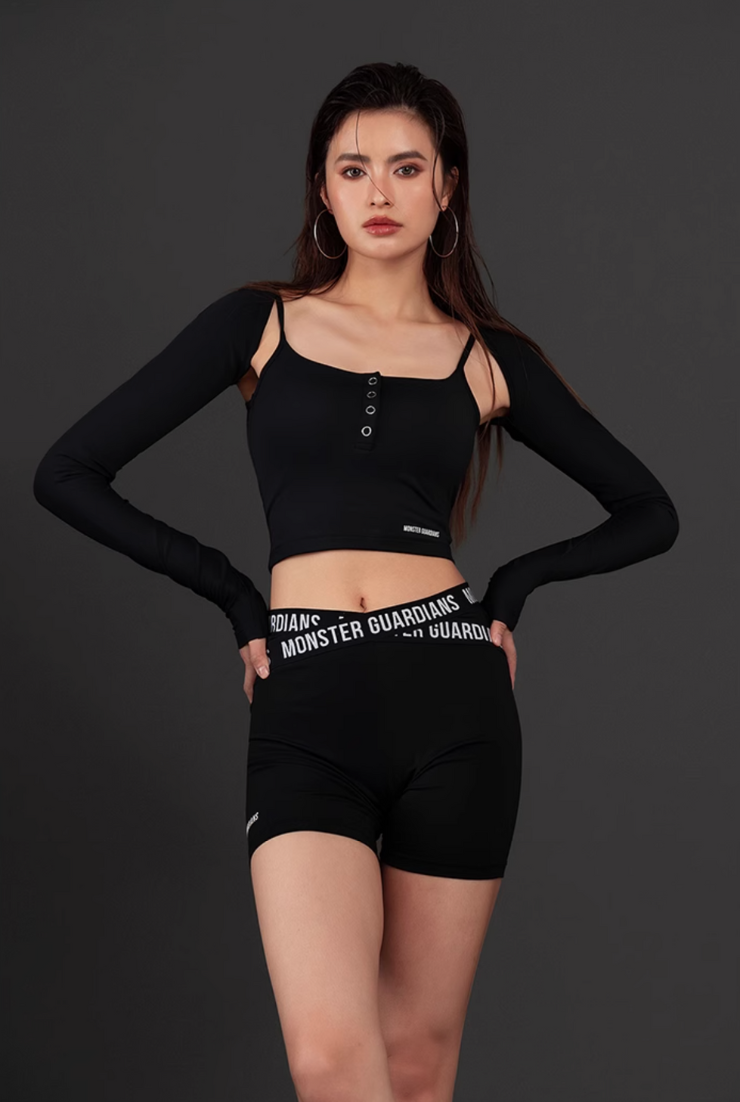 ブラパッド付き キャミソールロングスリーブセット