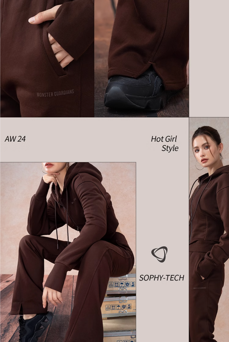Velvet Hug Hoodie Sports Set