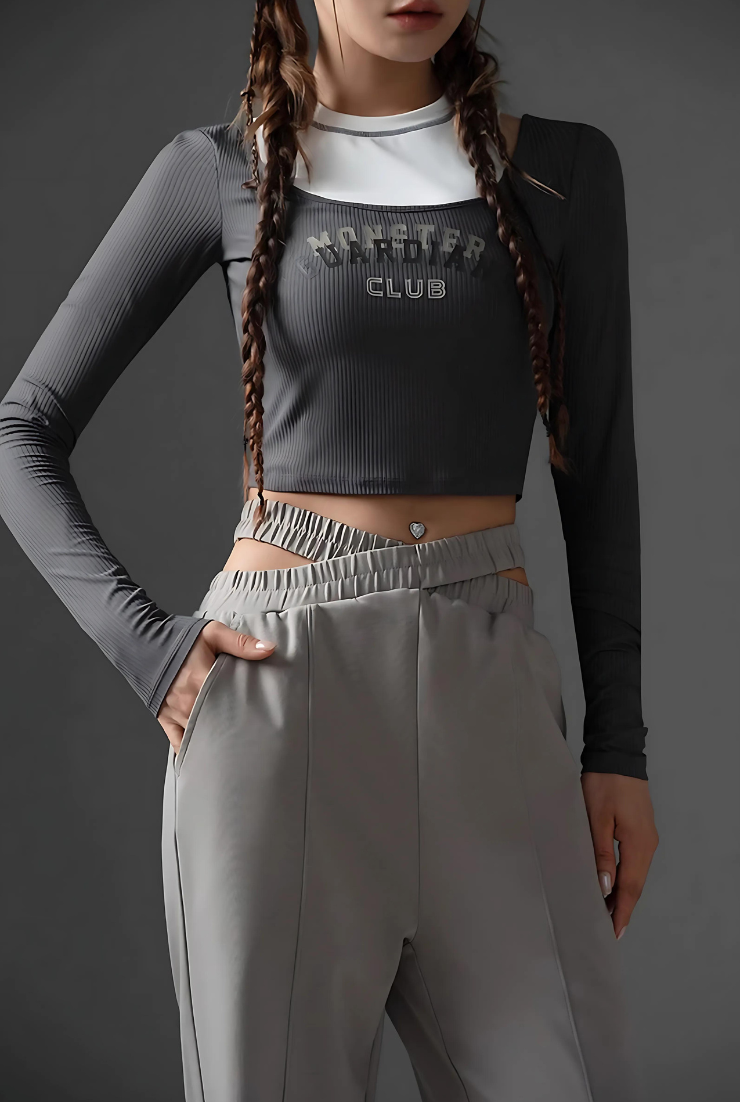 Cross waist fit sports pants