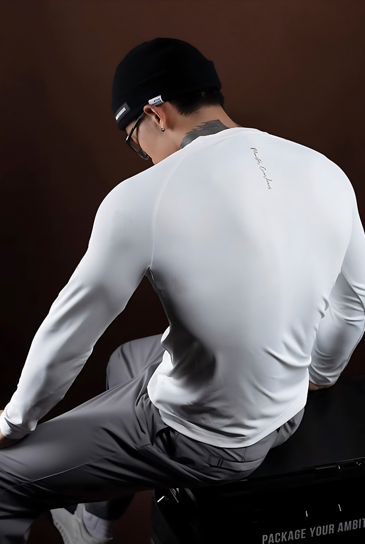 フィットネス・ヘンリーロングスリーブTシャツ