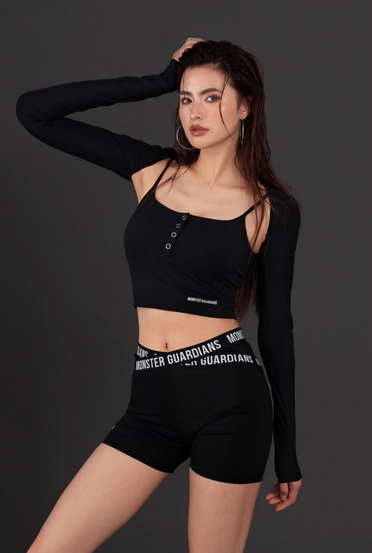 ブラパッド付き キャミソールロングスリーブセット