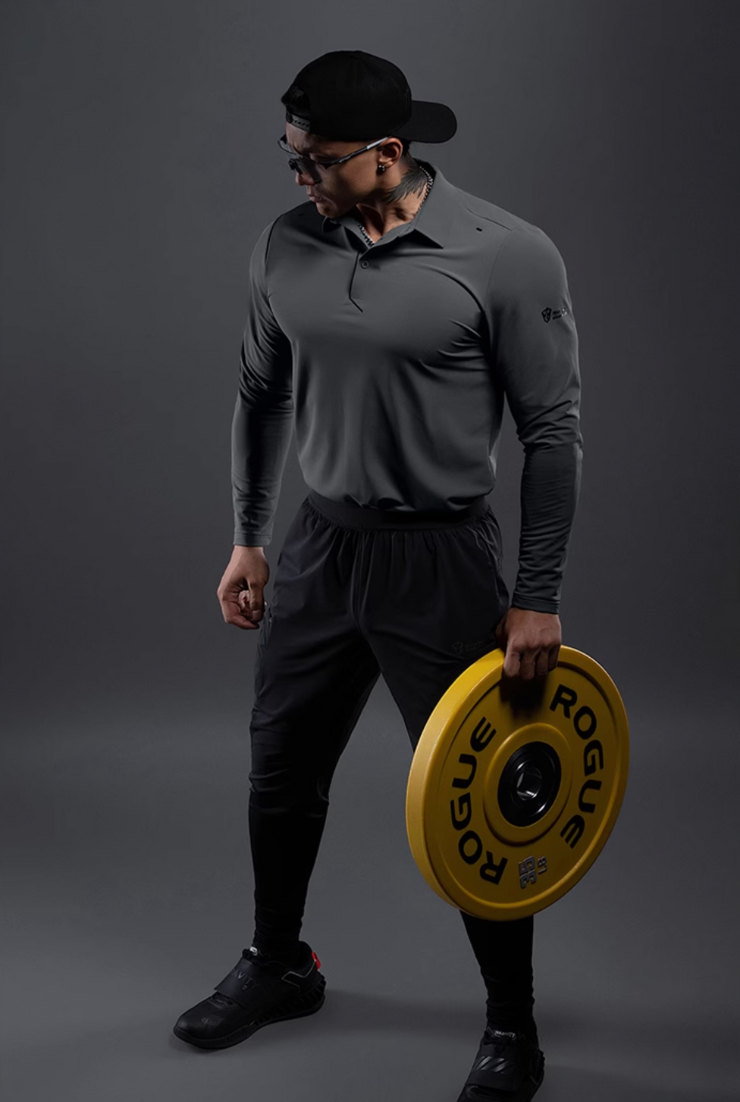 SUNSHIELD ストレッチ ゴルフロングスリーブポロ