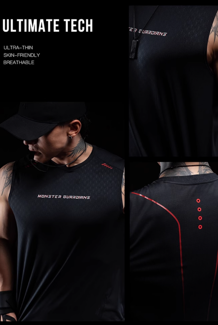 ワイドショルダー パンチングタンクトップ