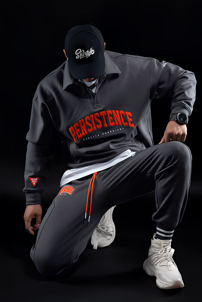 Retro Lapel Plus Velvet Loose Sports Sweatpants