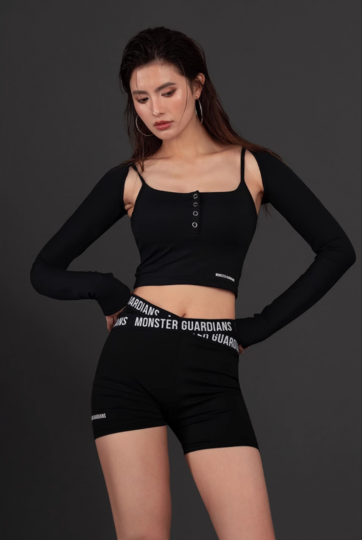 ブラパッド付き キャミソールロングスリーブセット