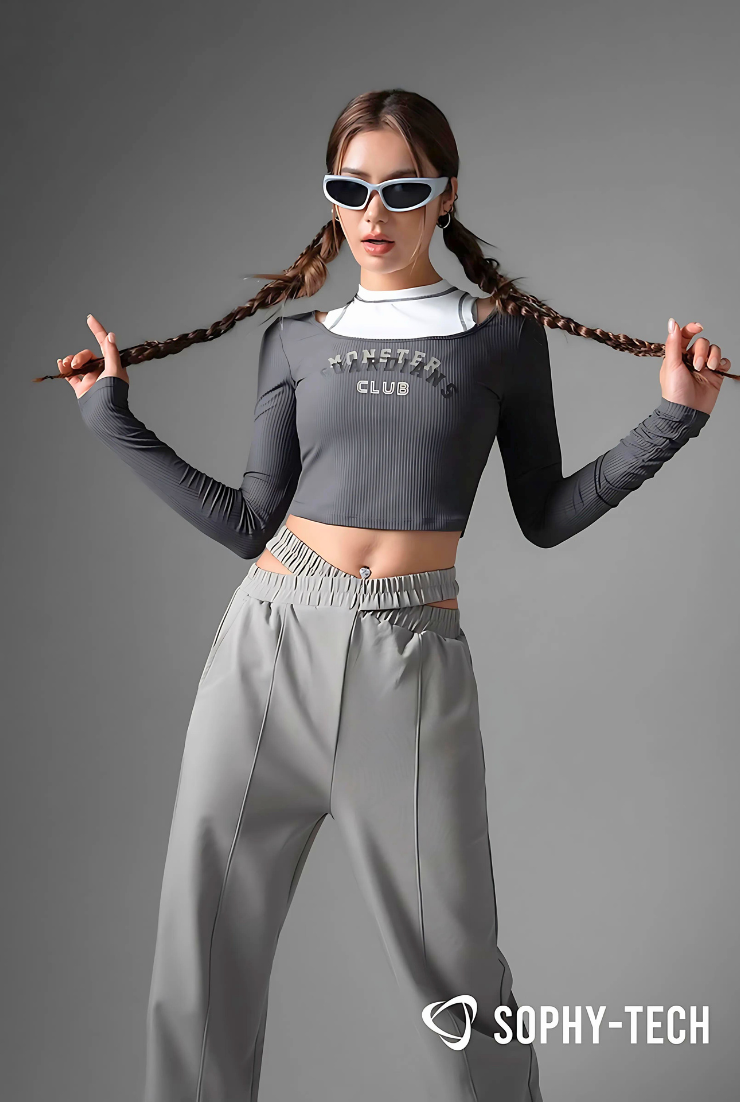 Cross waist fit sports pants