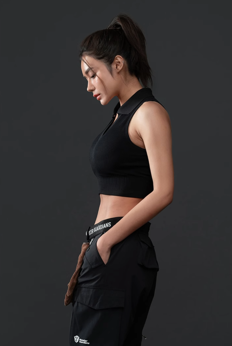Shadow Line Summer Woven Polo Vest