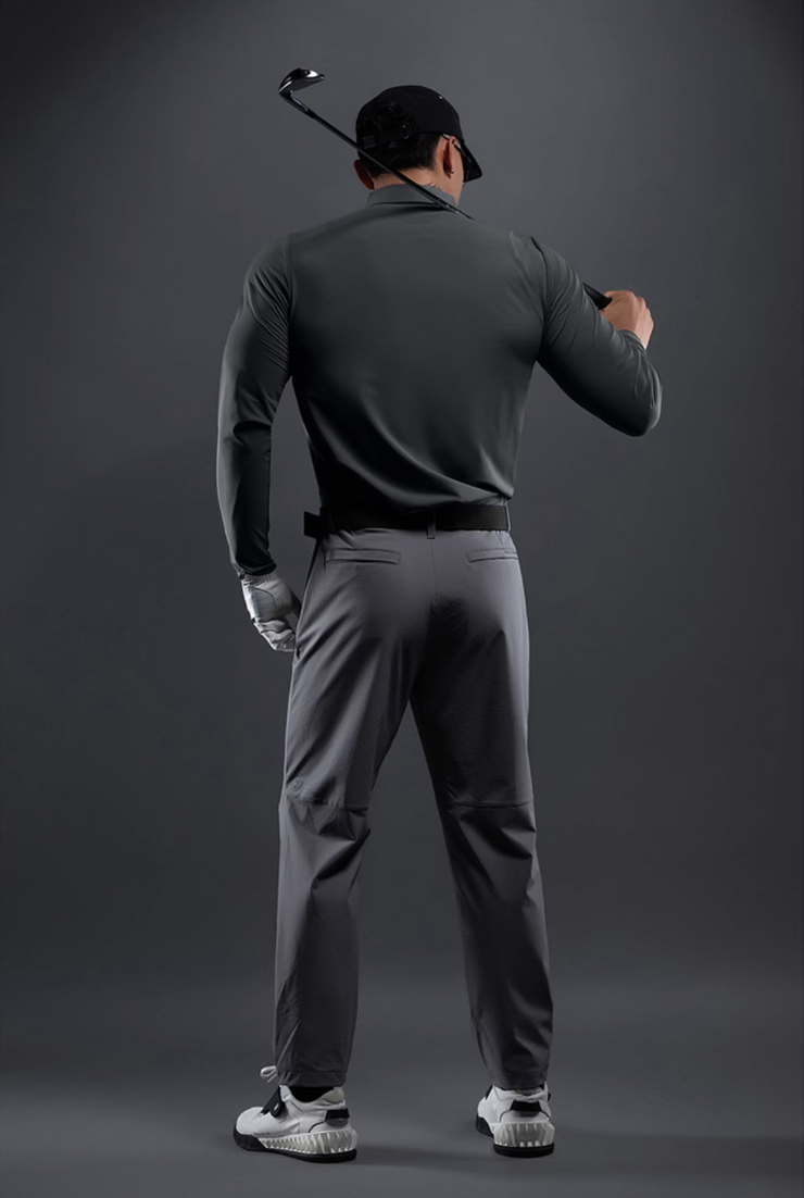 SUNSHIELD ストレッチ ゴルフロングスリーブポロ