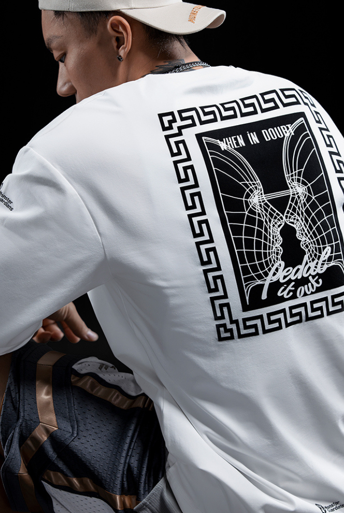 Men's Printed Loose Casual Round Neck Long T-Shirt