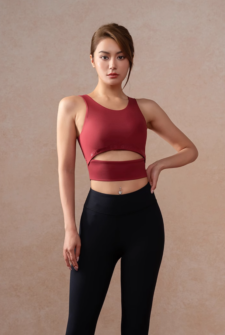 burgundy sports bra