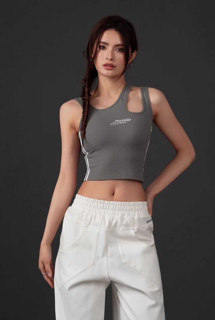 アシンメトリー ブラパッド付きタンクトップ